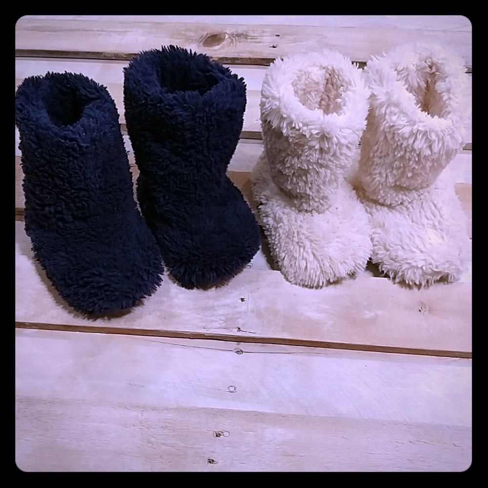 Pottery Barn Slippers Size Medium Navy